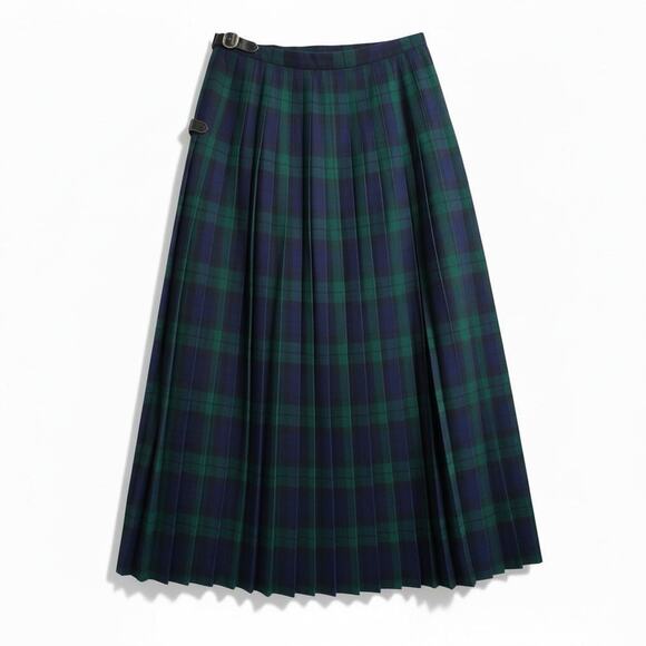 Macnab Scottish Tartan Wool Kilt Skirt Women’s L Plaid Wrap Pleated Fringe 32” - Picture 3 of 10